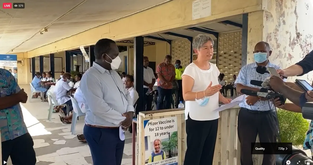 Penny Wong took time to visit King George VI school, there to witness the roll out of the Pfizer vaccine to students at the school - Australia being one of the main funders of the Pfizer vaccine - which ensures students can return to school and resume learning safely.