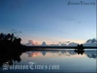 Sunset view of World Heritage site - Lake Tegano, East Rennell.