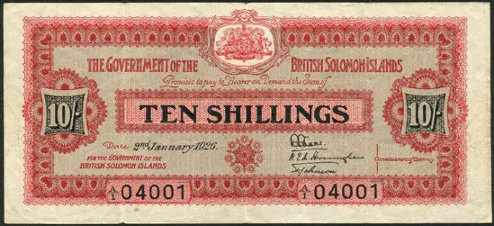 British Solomon Islands 10 shillings Worth Thousands