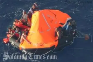 Survivors of the Solfish 001 during the rescue.